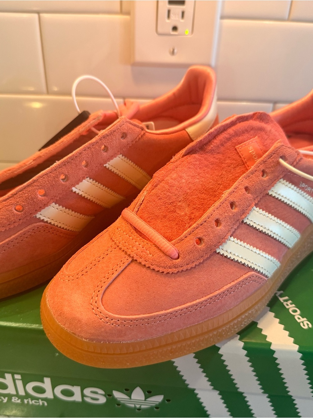 adidas x Sporty & Rich Pink Suede Sneakers - NWT (woman’s 8.5) - Picture 2 of 9